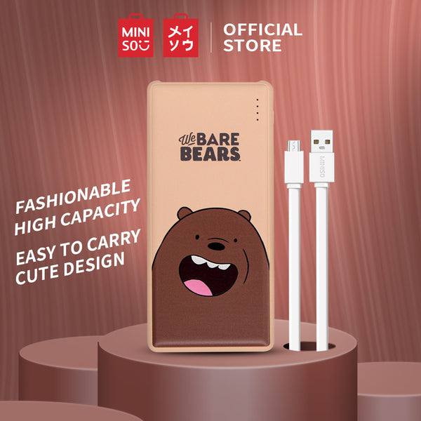 MINISO Power Bank 10000mAh Daya Besar Capacity  Charging We Bare Bears