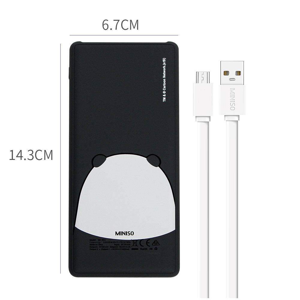 MINISO Power Bank 10000mAh Daya Besar Capacity  Charging We Bare Bears