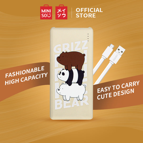 MINISO Power Bank 10000mAh Daya Besar Capacity  Charging We Bare Bears