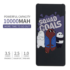 MINISO Power Bank 10000mAh Daya Besar Capacity  Charging We Bare Bears