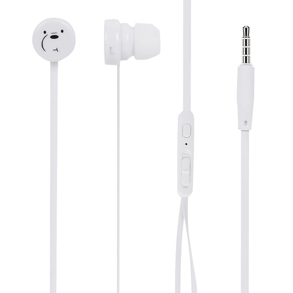 MINISO Earphone Headset Earbud Headphone In-Ear We Bare Bears Tempat Bag Kotak Penyimpanan Earphone Masuk Telinga Kabel Android Warna Stereo Noise Cancelling Jawab Akhiri Panggilan Musik Hp Laptop PC Original Bass Gaming Wanita Pria Simple Olahraga Lucu