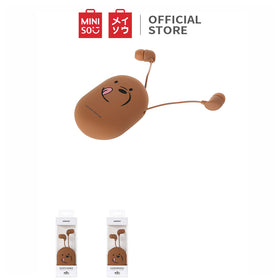 MINISO We Bare Bears Headset Earphone Kabel dengan Tempat Tas