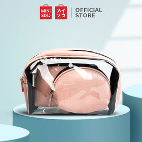 MINISO Set Tas Kosmetik Tempat Make Up Cosmetic Bag Travel 3 Pcs