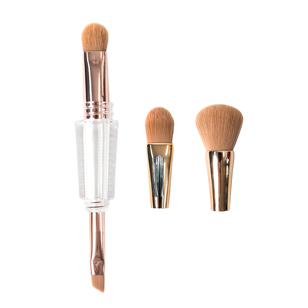 MINISO Kuas Makeup Brush 2 In 1 Loose Powder Bedak Tabur Foundation - LIVESTREAM