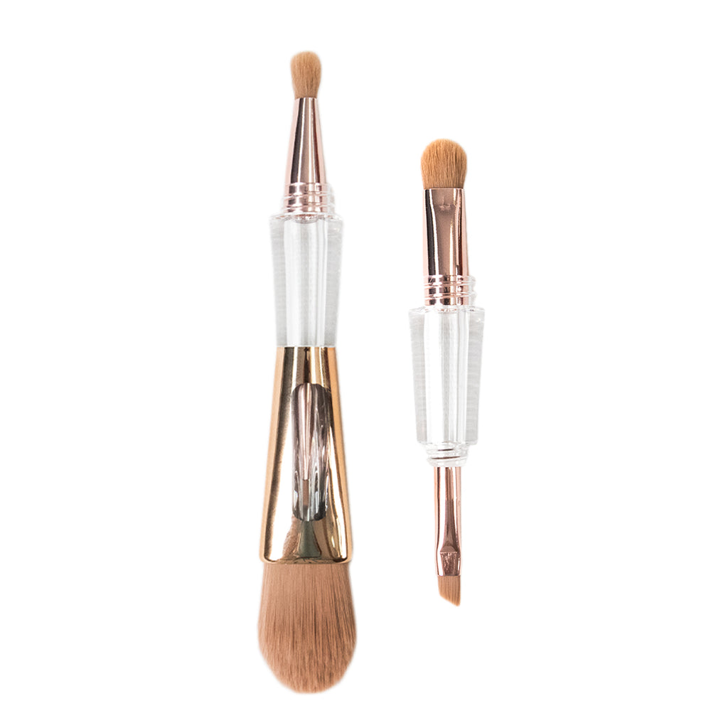 MINISO Kuas Makeup Brush 2 In 1 Loose Powder Bedak Tabur Foundation - LIVESTREAM