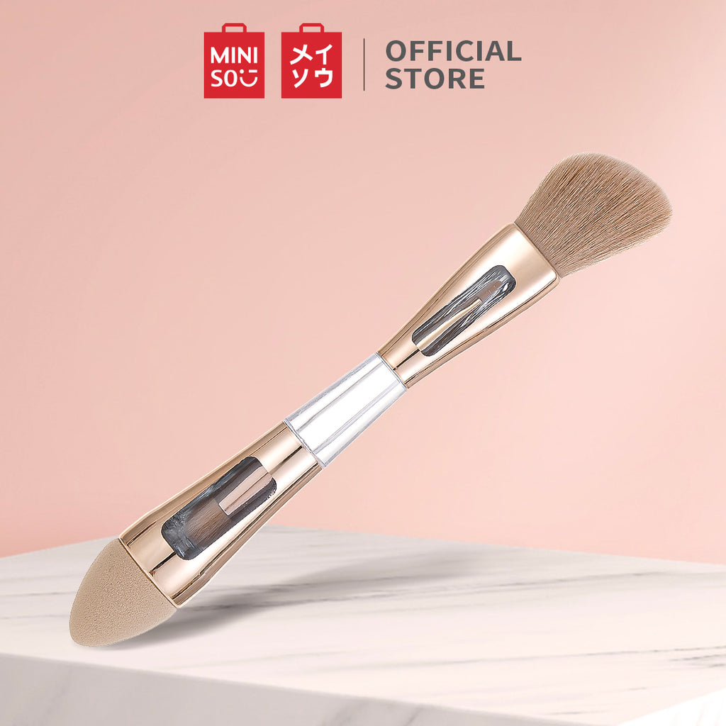 MINISO Kuas Makeup Brush 2 In 1 Loose Powder Bedak Tabur Foundation - LIVESTREAM