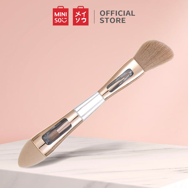 MINISO Kuas Makeup Brush 2 In 1 Loose Powder Bedak Tabur Foundation - LIVESTREAM