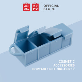 MINISO Kotak Obat Tempat Penyimpanan Obat Pil Pill Organizer Portable Serbaguna 4 Slot Kasus Box