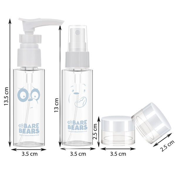 Miniso Official Botol travel set We Bare Bears Travel Kit