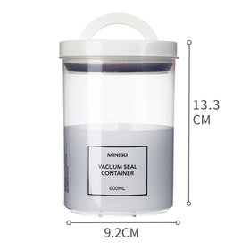 MINISO Kontainer Penyimpanan Sederhana PP Vacuum Dengan Tutup 1.5L / 300ml / 600ml
