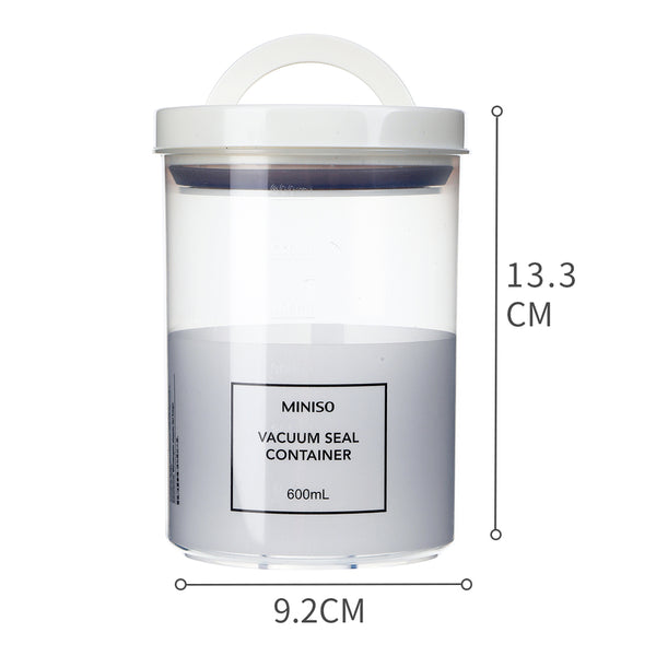 MINISO Kontainer Penyimpanan Sederhana PP Vacuum Dengan Tutup 1.5L / 300ml / 600ml