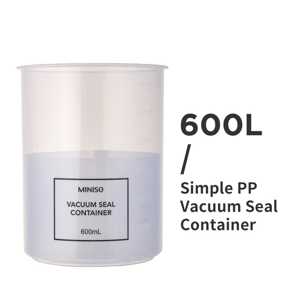 MINISO Kontainer Penyimpanan Sederhana PP Vacuum Dengan Tutup 1.5L / 300ml / 600ml