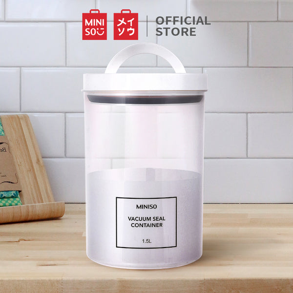 MINISO Kontainer Penyimpanan Sederhana PP Vacuum Dengan Tutup 1.5L / 300ml / 600ml