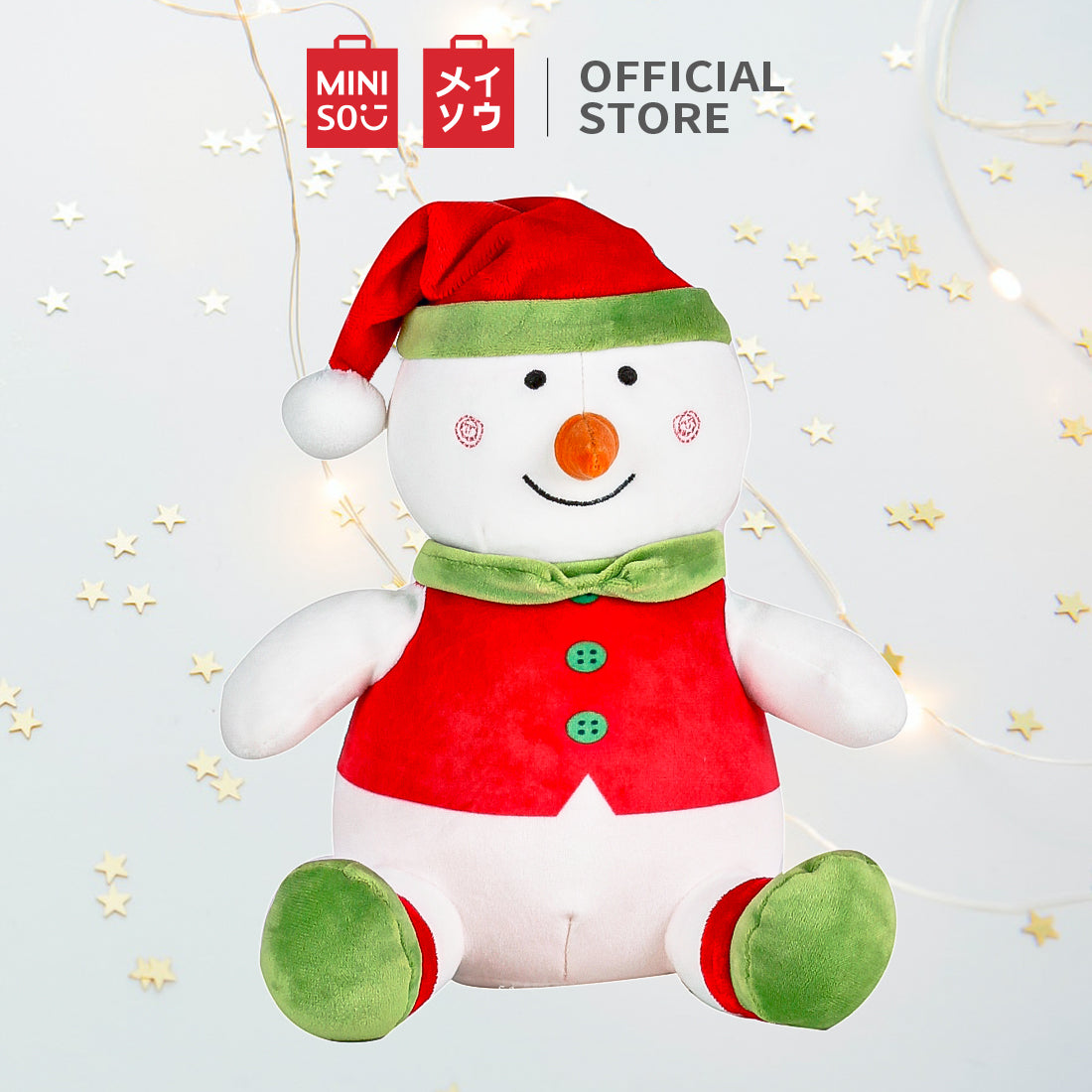 MINISO Boneka Manusia Salju Snowman Doll Natal Bayi Lucu Imut Hadiah Natal Anak Mainan Inovatif Boneka Lembut Baju merah