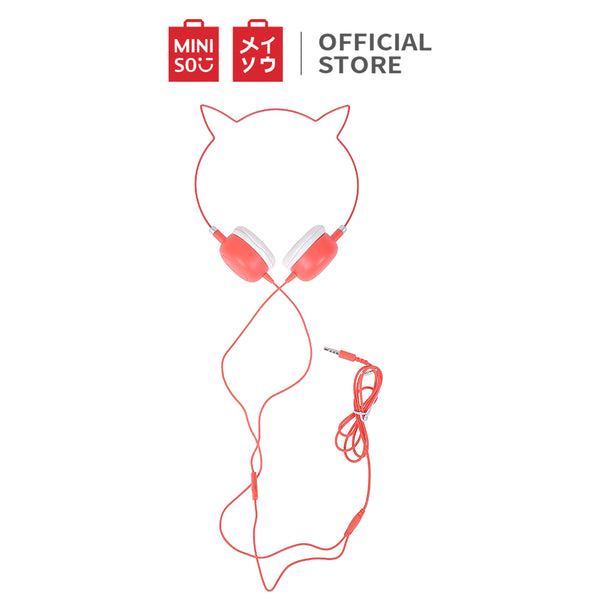 MINISO Headset Headphone Earphone On Ear Kabel Telinga Kucing Cat Ears