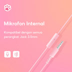 MINISO Headset Headphone Earphone On Ear Kabel Telinga Kucing Cat Ears