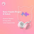 MINISO Headset Headphone Earphone On Ear Kabel Telinga Kucing Cat Ears