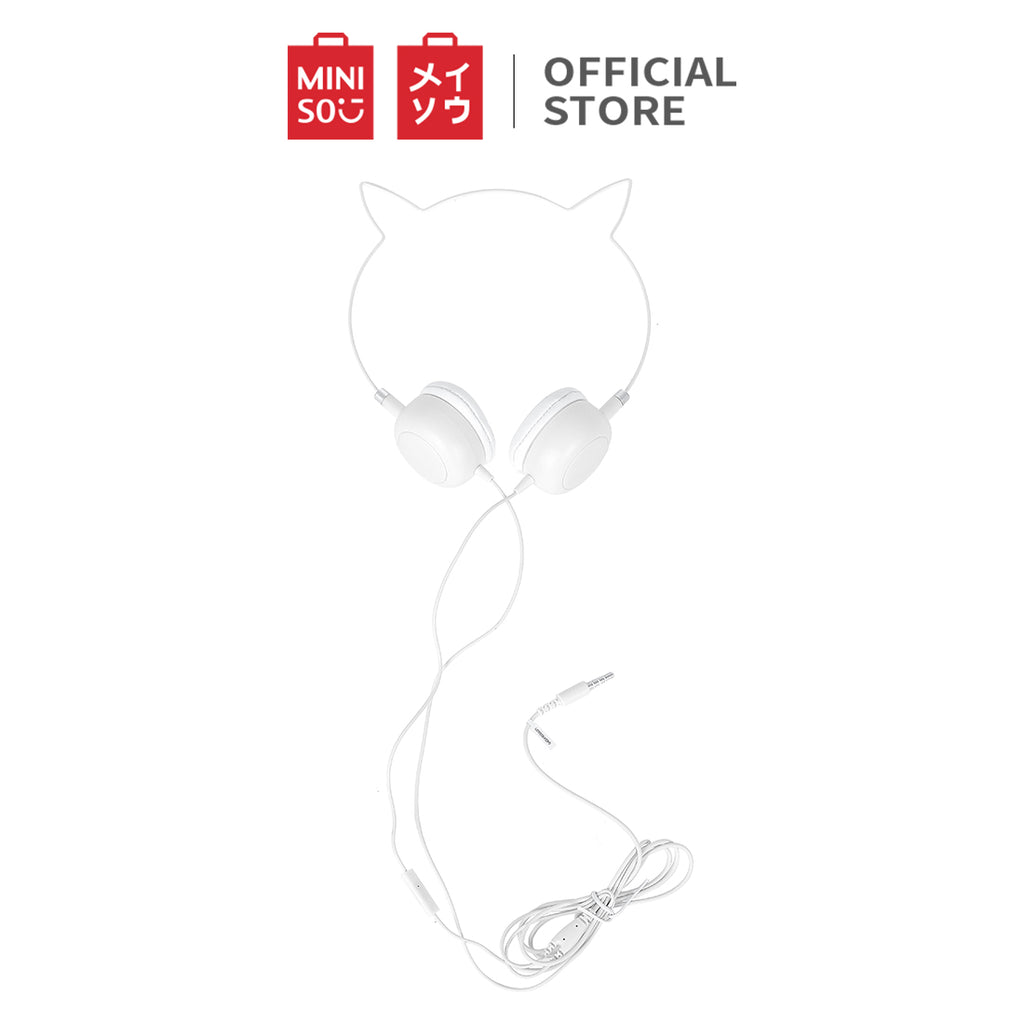 MINISO Headset Headphone Earphone On Ear Kabel Telinga Kucing Cat Ears