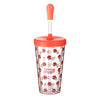 MINISO Botol Plastik Portabel Dengan Jerami Water Bottle, 420Ml
