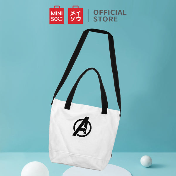 MINISO X Marvel Tas Belanja Bordir Crossbody Bag Tas Selempang Marvel Logo