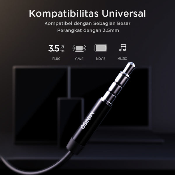 MINISO Earphone Kabel Noise Cancelling  Masuk-Telinga Kapsul: GE-12
