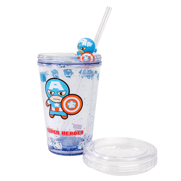 MINISO Marvel Botol Air Portable Dengan Sedotan Water Bottle 320Ml