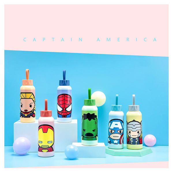 MINISO X MARVEL Botol Minum Tempat Tumbler Tumblr Kaca Buram 300ml