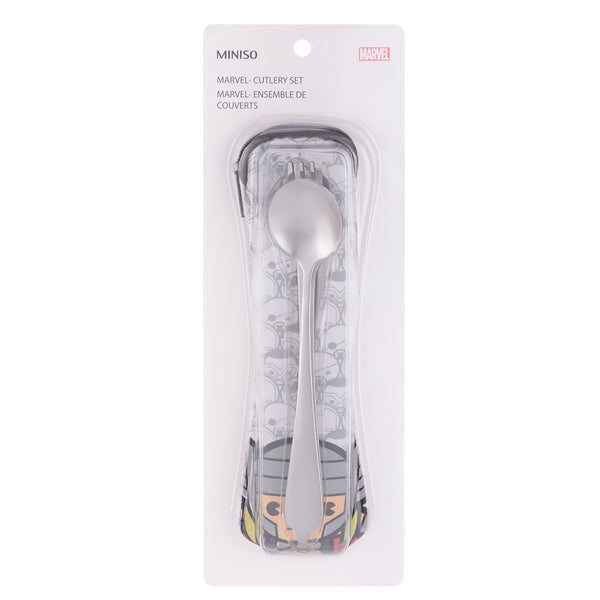 MINISO X MARVEL Cutlery set sendok dan garpu set Spider man/ Iron Man/ Hulk/ Thor