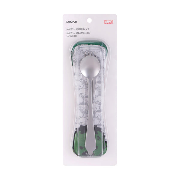 MINISO X MARVEL Cutlery set sendok dan garpu set Spider man/ Iron Man/ Hulk/ Thor