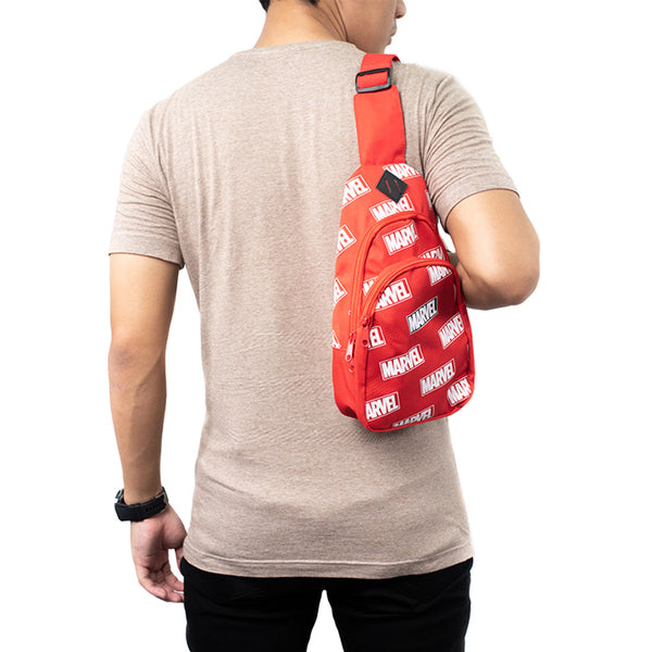 MINISO Marvel Tas Selempang Pria Crossbody Chest Bag Fashion untuk Sekolah Bepergian