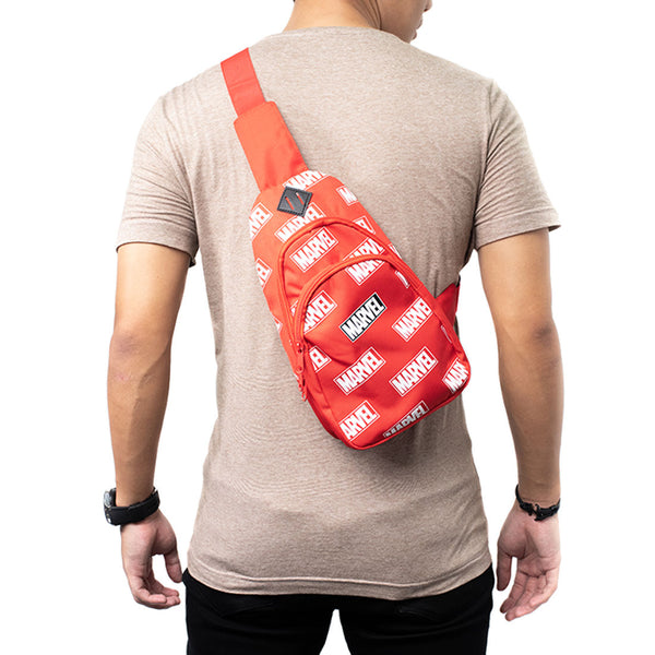 MINISO Marvel Tas Selempang Pria Crossbody Chest Bag Fashion untuk Sekolah Bepergian