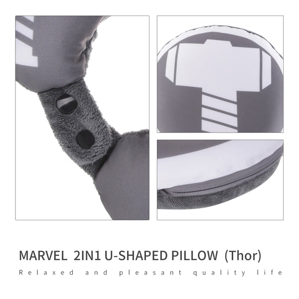 MINISO X MARVEL Bantal Leher 2-in-1 berbentuk U Bantal Perjalanan