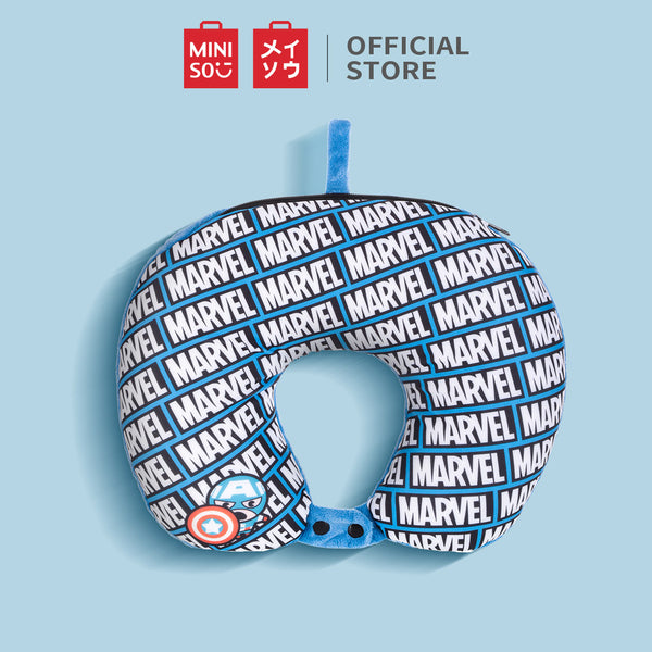MINISO X MARVEL Bantal Leher 2-in-1 berbentuk U Bantal Perjalanan