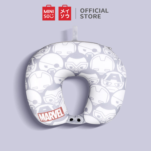 MINISO X MARVEL Bantal Leher 2-in-1 berbentuk U Bantal Perjalanan