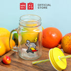 MINISO X MARVEL Botol Minum Tumbler Tempat Air Minum Sedotan Straw Kaca 470ml/710ml