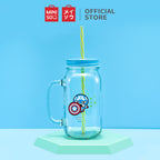 MINISO X MARVEL Botol Minum Tumbler Tempat Air Minum Sedotan Straw Kaca 470ml/710ml