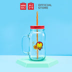 MINISO X MARVEL Botol Minum Tumbler Tempat Air Minum Sedotan Straw Kaca 470ml/710ml