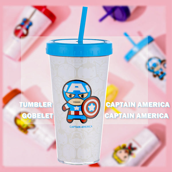 MINISO Marvel Botol Minum Tumbler Tempat Air Minum Sedotan Straw 420ml Gelas Water Bottle Tumbler Tumblr Wadah Penyimpanan Anak Perempuan Laki Sekolah Travel Sport Olahraga Plastik Transparan Lucu Karakter Motif Kartun Premium Portable Ringan