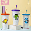 MINISO Marvel Botol Minum Tumbler Tempat Air Minum Sedotan Straw 420ml Gelas Water Bottle Tumbler Tumblr Wadah Penyimpanan Anak Perempuan Laki Sekolah Travel Sport Olahraga Plastik Transparan Lucu Karakter Motif Kartun Premium Portable Ringan