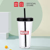 MINISO Marvel Botol Minum Tumbler Tempat Air Minum Sedotan Straw 420ml Gelas Water Bottle Tumbler Tumblr Wadah Penyimpanan Anak Perempuan Laki Sekolah Travel Sport Olahraga Plastik Transparan Lucu Karakter Motif Kartun Premium Portable Ringan Huruf