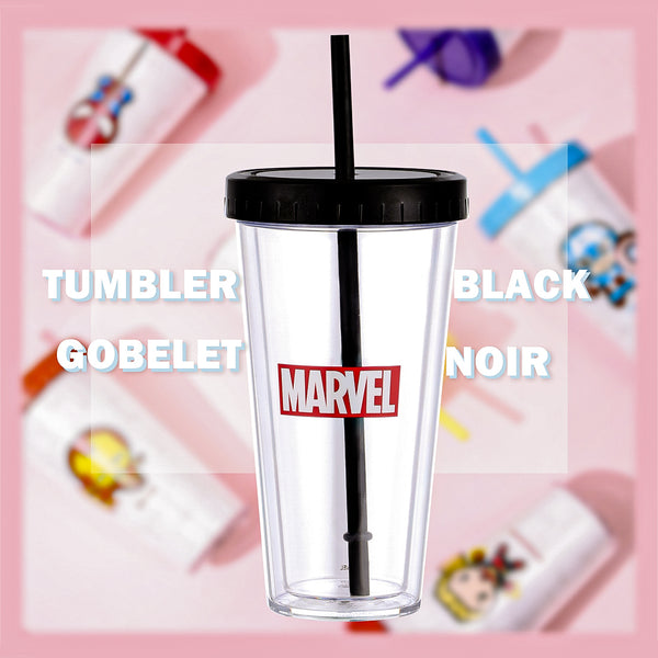 MINISO Marvel Botol Minum Tumbler Tempat Air Minum Sedotan Straw 420ml Gelas Water Bottle Tumbler Tumblr Wadah Penyimpanan Anak Perempuan Laki Sekolah Travel Sport Olahraga Plastik Transparan Lucu Karakter Motif Kartun Premium Portable Ringan Huruf