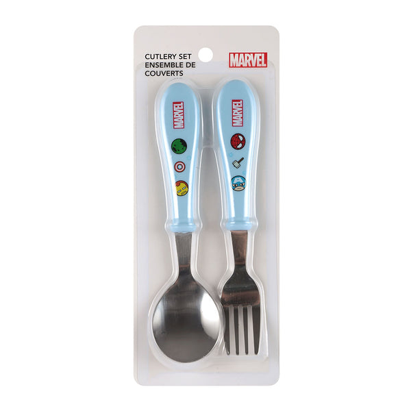 MINISO Marvel Set Sendok Garpu 2 Pcs Traveling Travel Peralatan Makan Tableware Portable Alat Stainless Alat Makan Set Cutlery Stainless Anak Dewasa Fork Spoon Dapur Warna-warni Lucu Berkualitas High Quality Premium