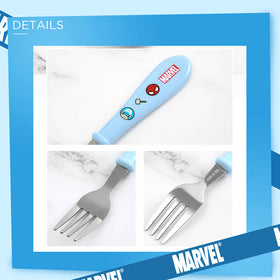 MINISO Marvel Set Sendok Garpu 2 Pcs Traveling Travel Peralatan Makan Tableware Portable Alat Stainless Alat Makan Set Cutlery Stainless Anak Dewasa Fork Spoon Dapur Warna-warni Lucu Berkualitas High Quality Premium