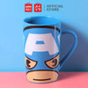 MINISO Marvel Cangkir Keramik Mug Gelas karakter lucu Gelas Minum Susu Kopi Tumblr Kramik 550ml