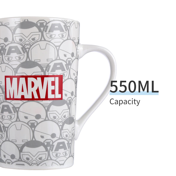 MINISO Marvel Cangkir Keramik Mug Gelas karakter lucu Gelas Minum Susu Kopi Tumblr Kramik Komik Dapur Rumah Kantor 550ml