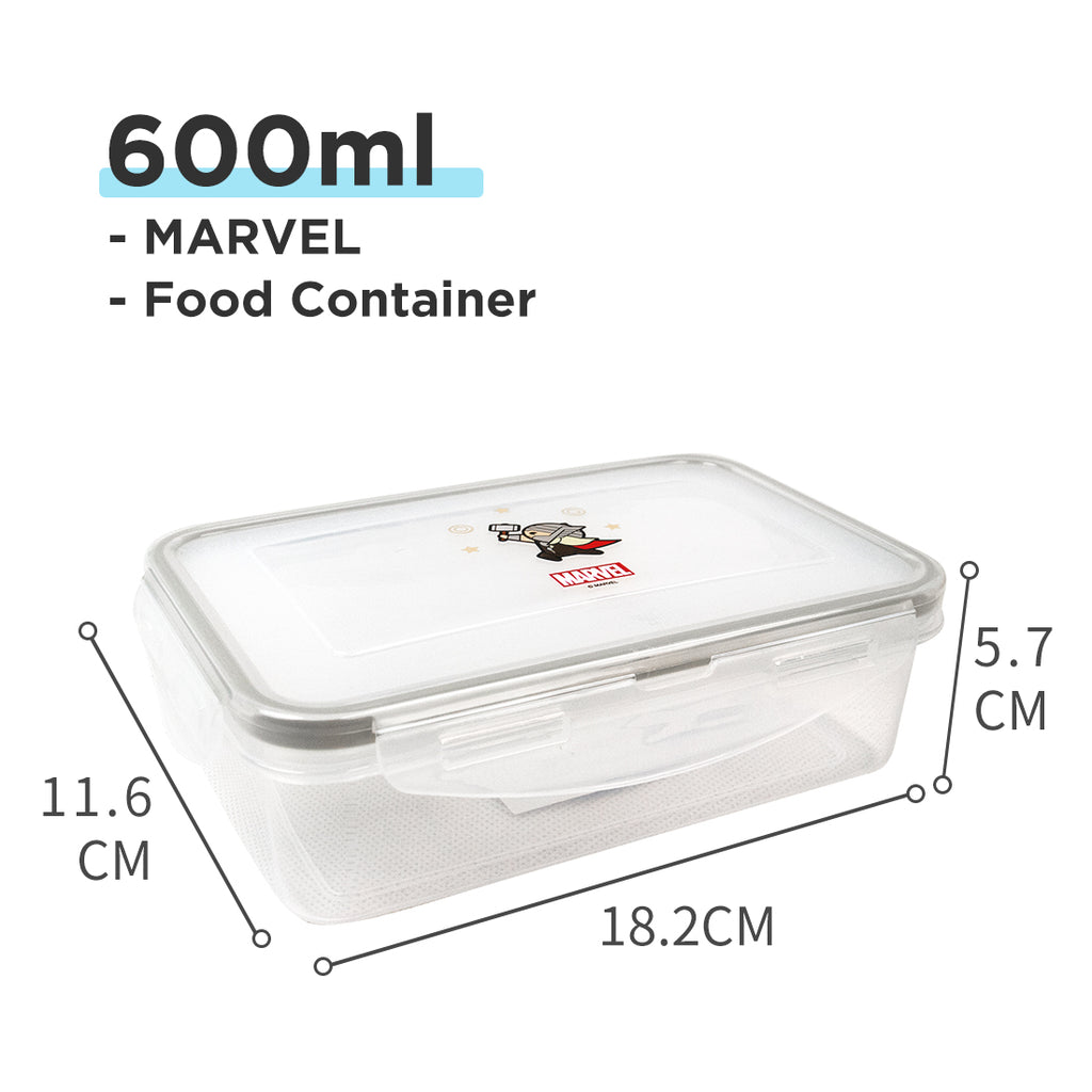MINISO Marvel Kotak Makan Plastik Kotak Penyimpan Makanan Wadah Tempat Makanan 600ml, Random Pick