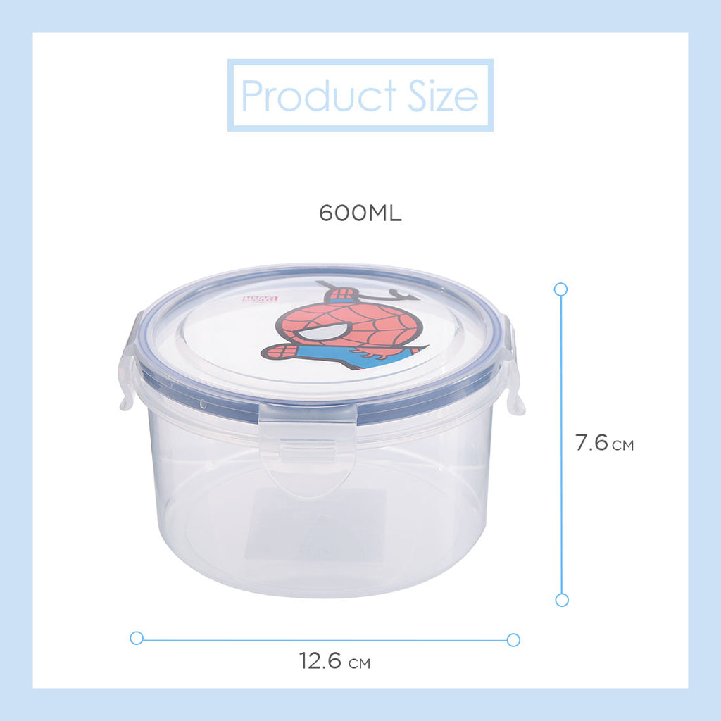 MINISO Marvel Kotak Makan Plastik Kotak Penyimpan Makanan Wadah Tempat Makanan 750ml, Random Pick