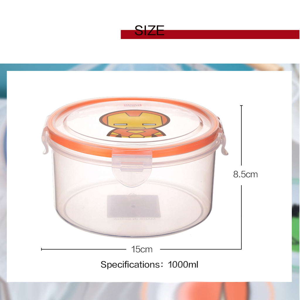 MINISO Marvel Kotak Makan Plastik Kotak Penyimpan Makanan Wadah Tempat Makanan 750ml, Random Pick