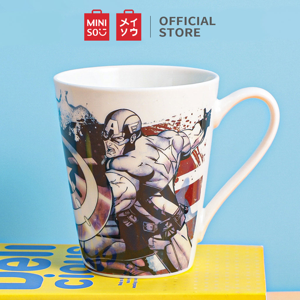 MINISO X MARVEL Mug Keramik Cangkir Kopi Cangkir Teh Panas dengan Pegangan 346ml