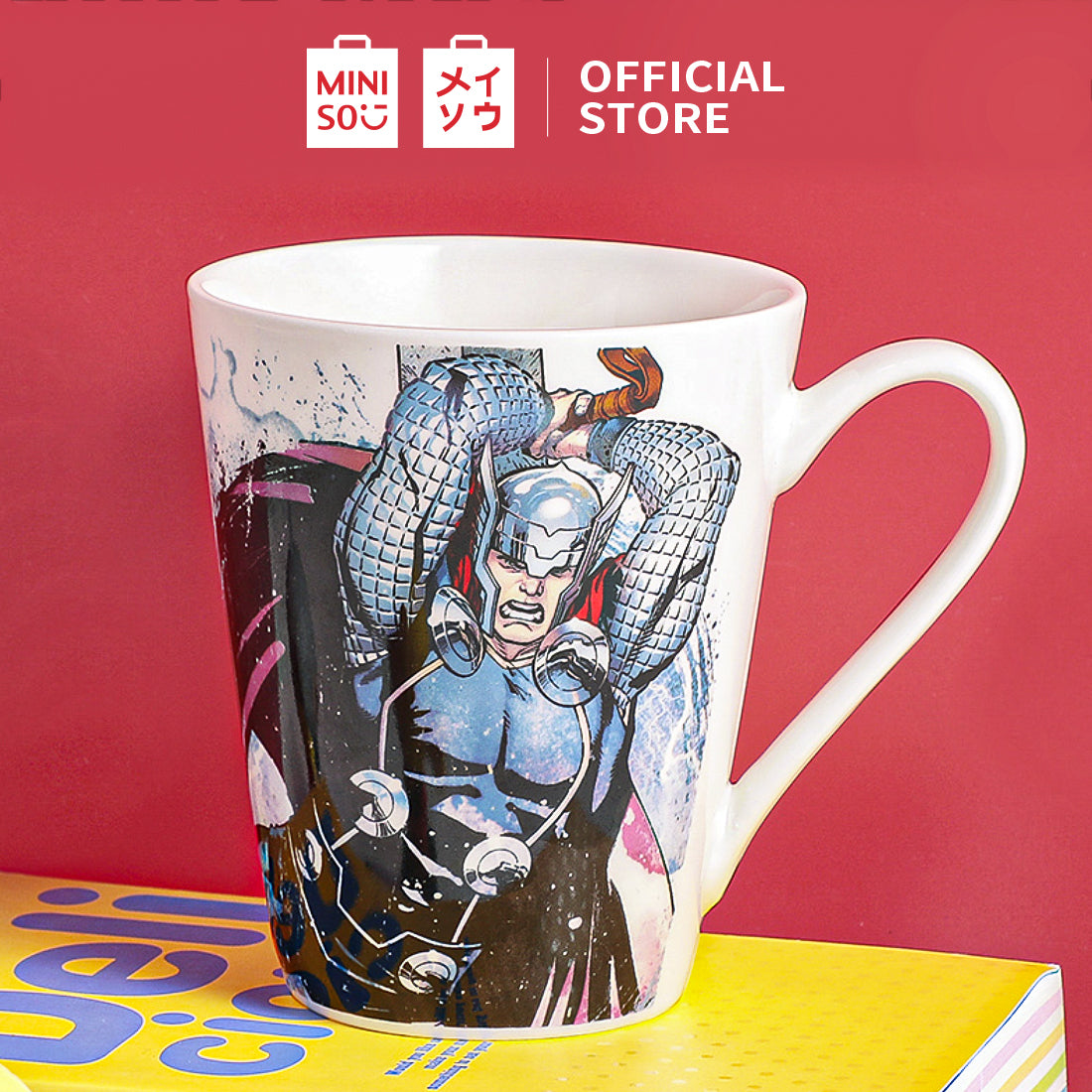 MINISO X MARVEL Mug Keramik Cangkir Kopi Cangkir Teh Panas dengan Pegangan 346ml